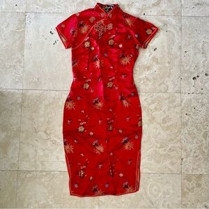 Rare Vintage Silk Cheongsam / Qipao Style Dress